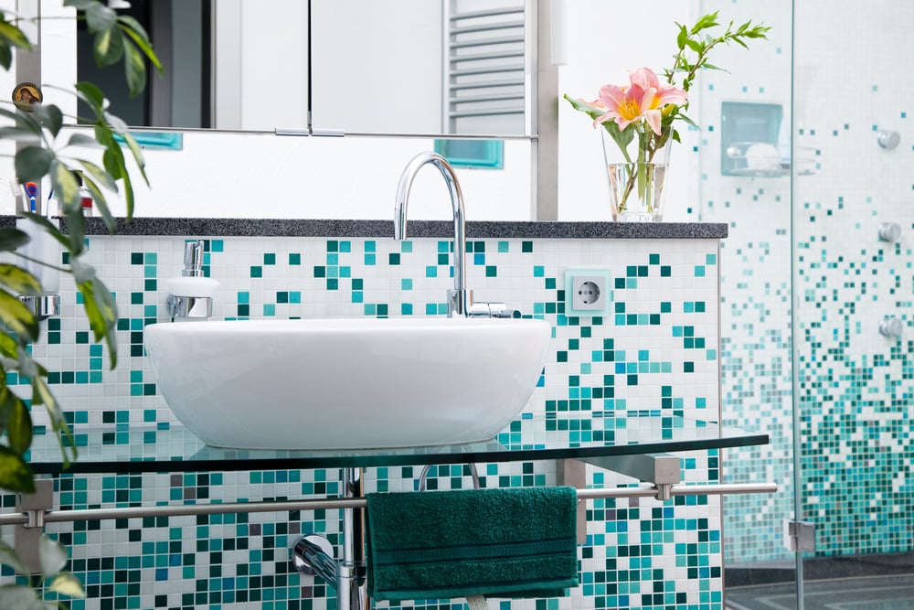 Interior of modern domestic bathroom